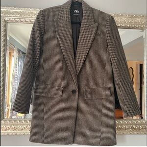[ZARA] Houndstooth Blazer / Overcoat NWOT